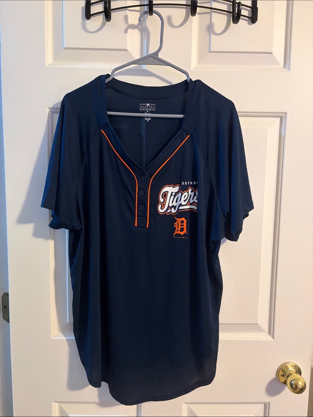 Detroit Tigers Women's Navy Jersey with Orange Trim